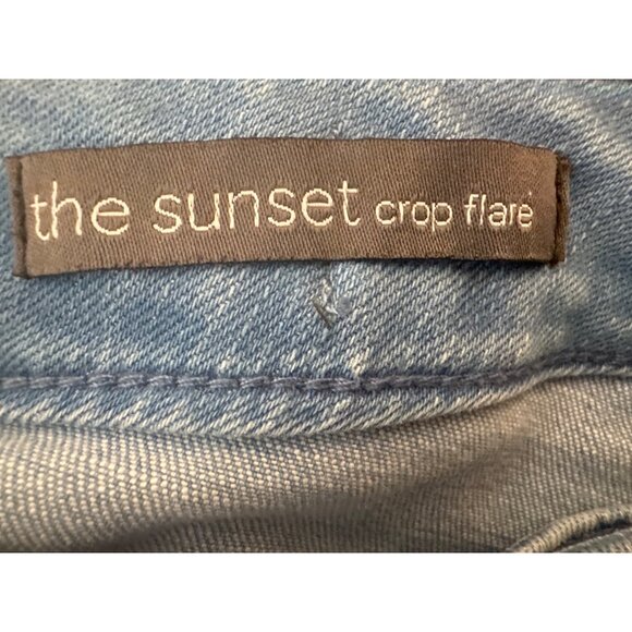 2/$30 High-Rise Light Wash Cropped Denim Jeans Straight Leg Frayed Hem - Picture 6 of 16